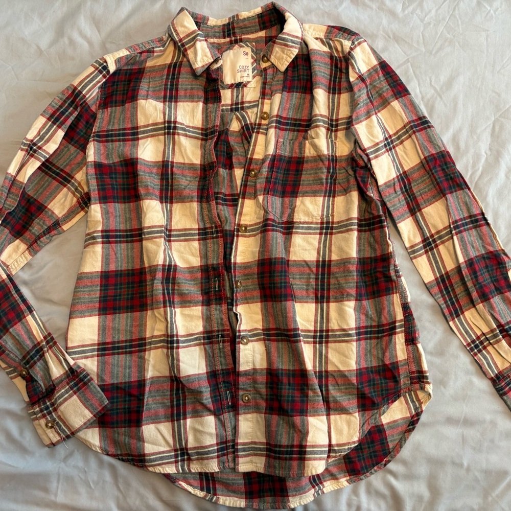 So Red and Green Plaid Casual Shirt